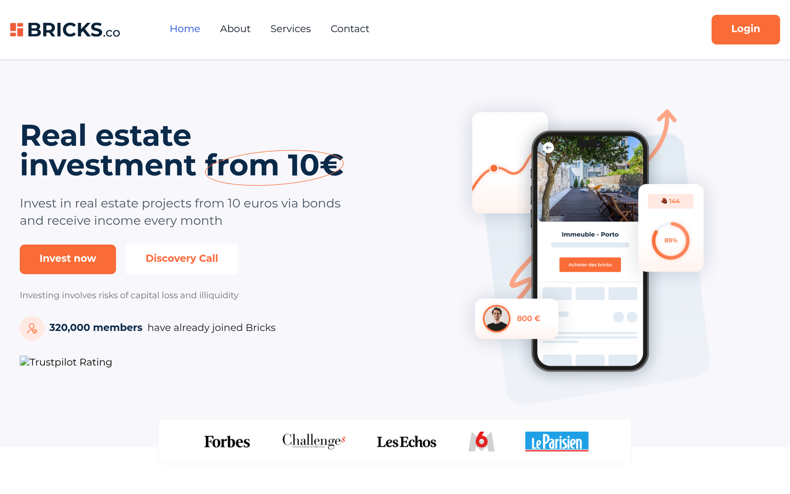 Bricks real estate crowdfunding website preview